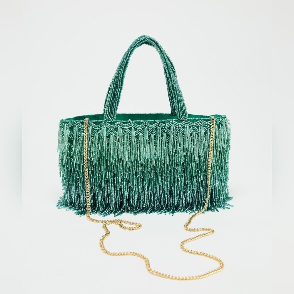 ZARA NWT RHINESTONE FRINGE BAG - Picture 2 of 13